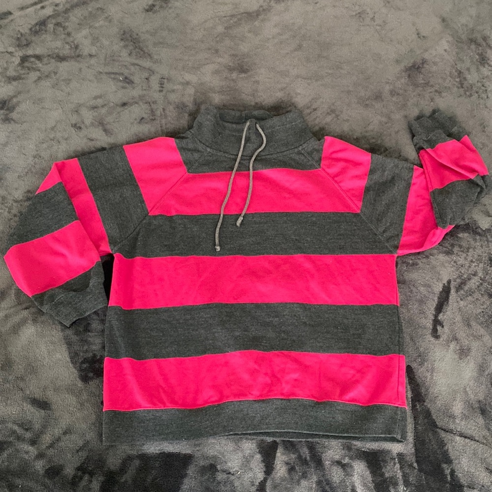 Hot Pink & Grey Vintage 80s Pullover Sweater